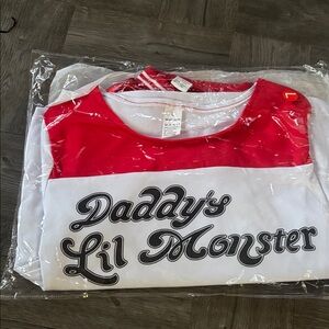 Daddy's Lil Monster Kids Shirt - Red and White